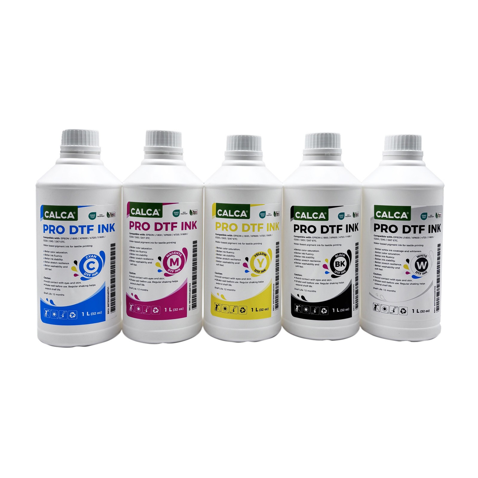 CALCA 1L PRO Direct to Transfer Film DTF Inks for Epson Printheads Water-based