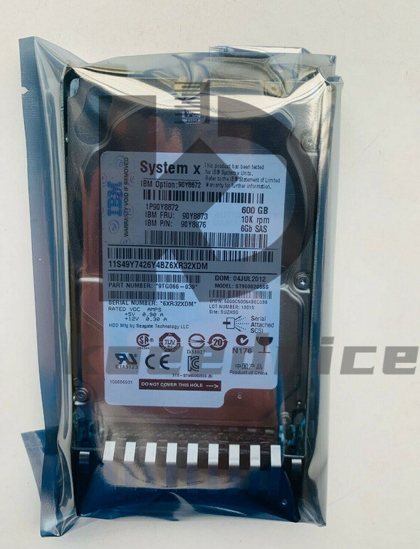 IBM 90Y8872 90Y8873 90Y8874 90Y8876 600GB 10K 6G 2.5" SAS G2HS HARD DRIVE