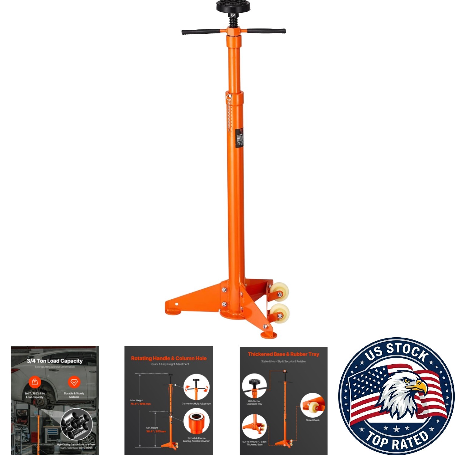Versatile 3/4 Ton Under Hoist Jack Stand - Support Vehicle Components Easily