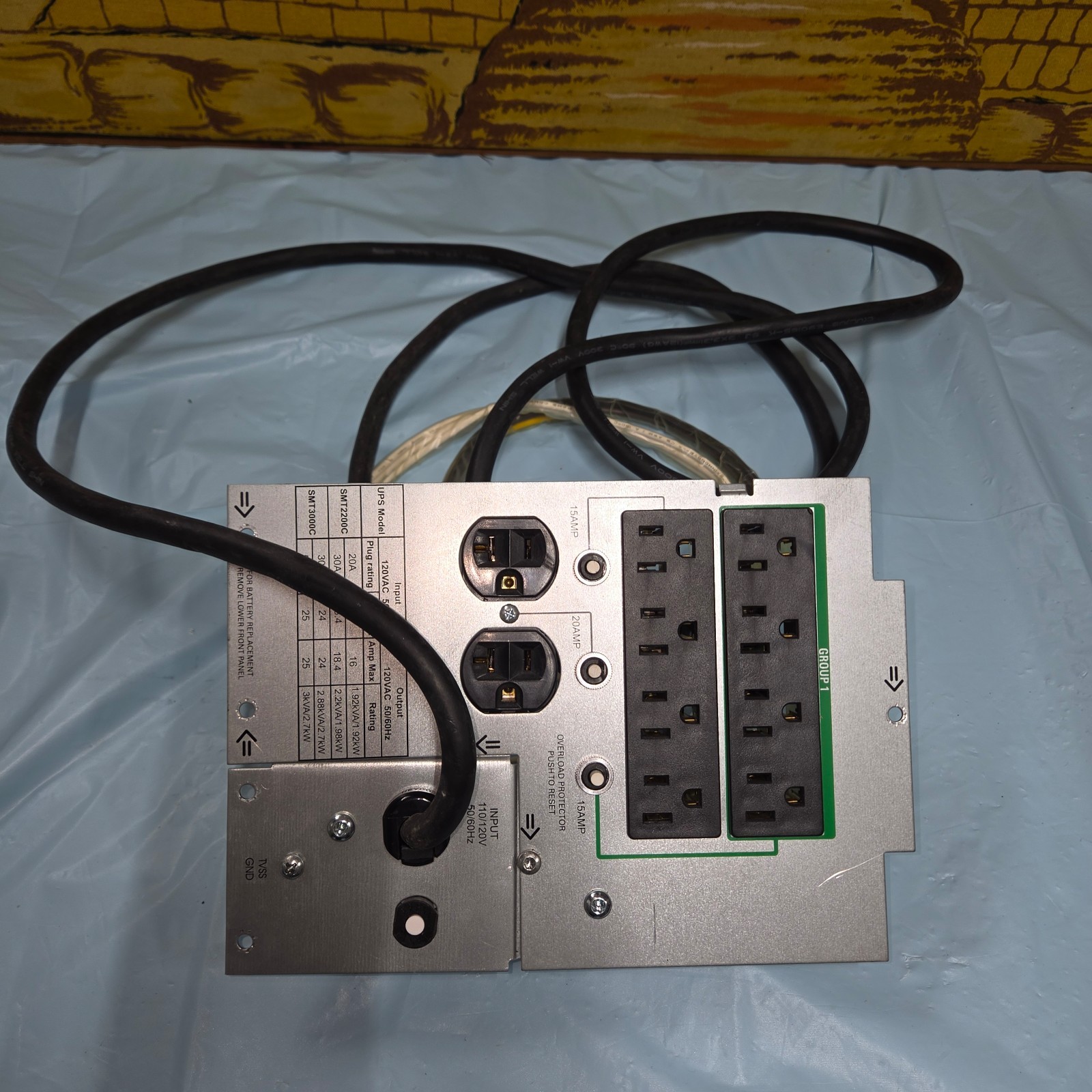 APC Dell DLT2200C SMT2200C UPS Rear Outlet Panel Power Cord 0W2162D-700