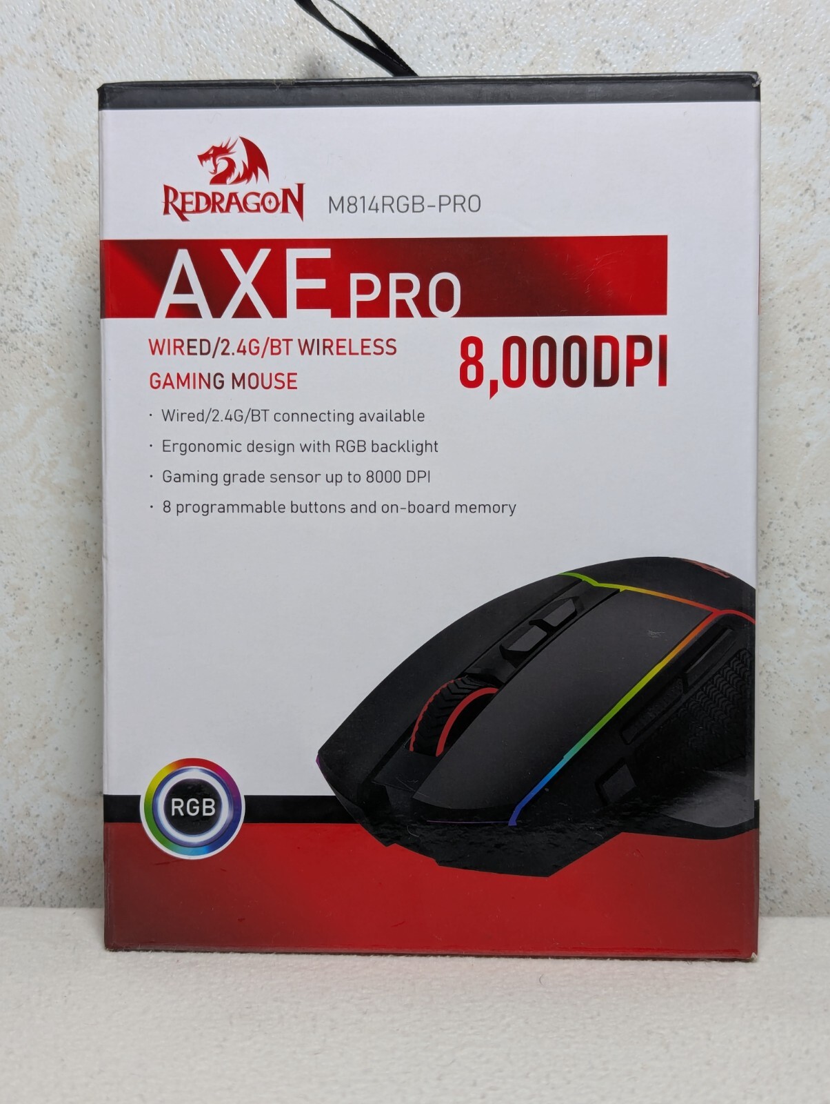 REDRAGON AXE PRO M814RGB-PRO Programmable Wired/2.4G/BT Wireless Gaming Mouse