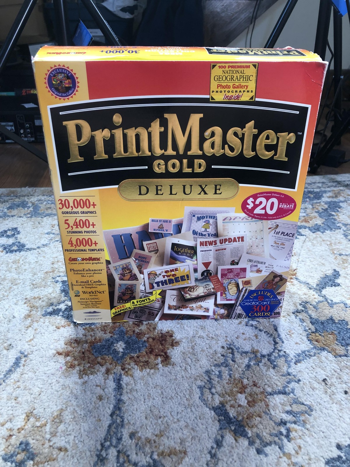Vintage Mindscape PrintMaster Gold Deluxe 4.0 CD-ROM Windows 95 3.1 DTP Software
