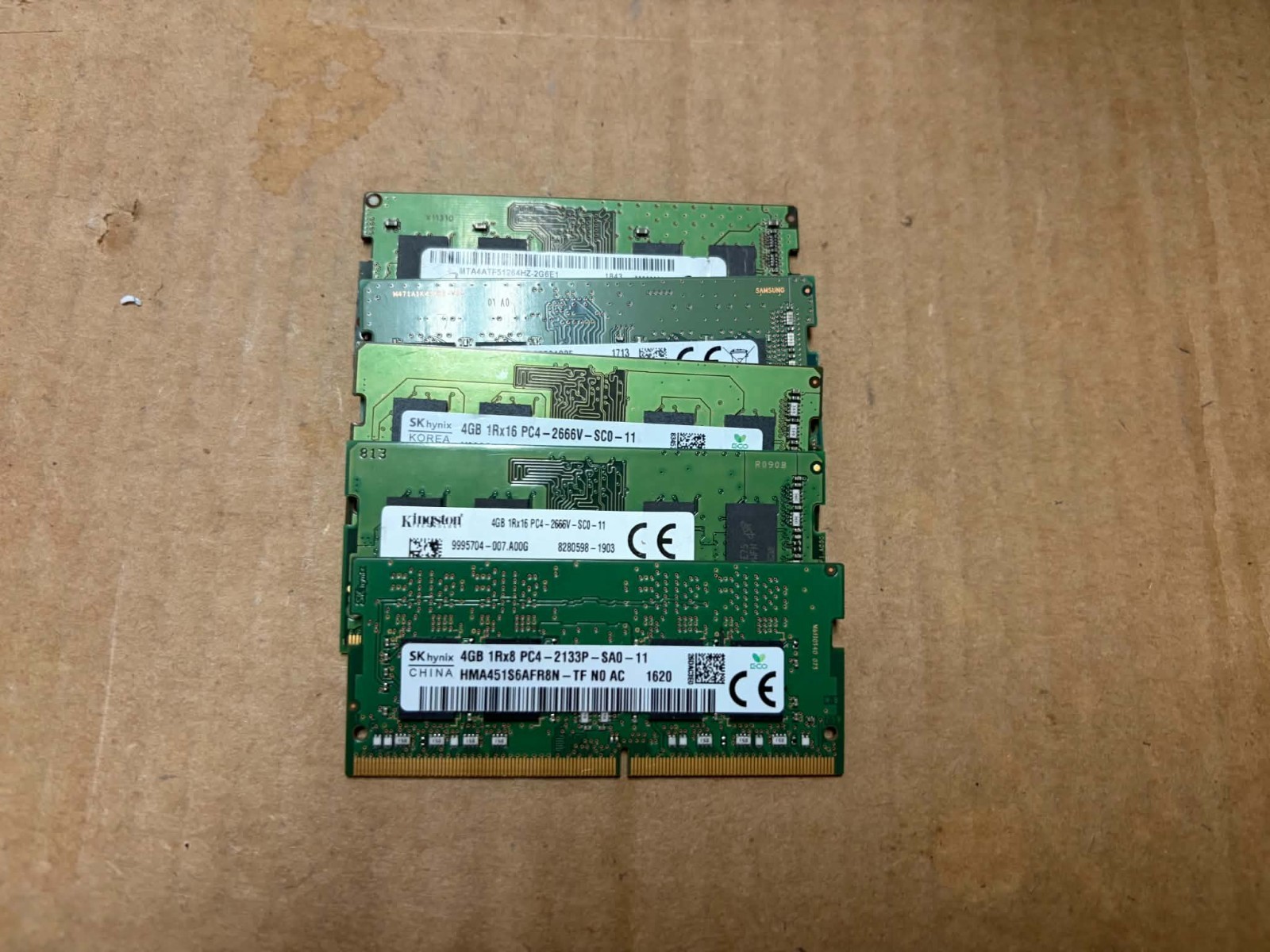 Lot of 5 4GB DDR4 Laptop RAM SO-DIMM Samsung SK Hynix Kingston 20GB Total