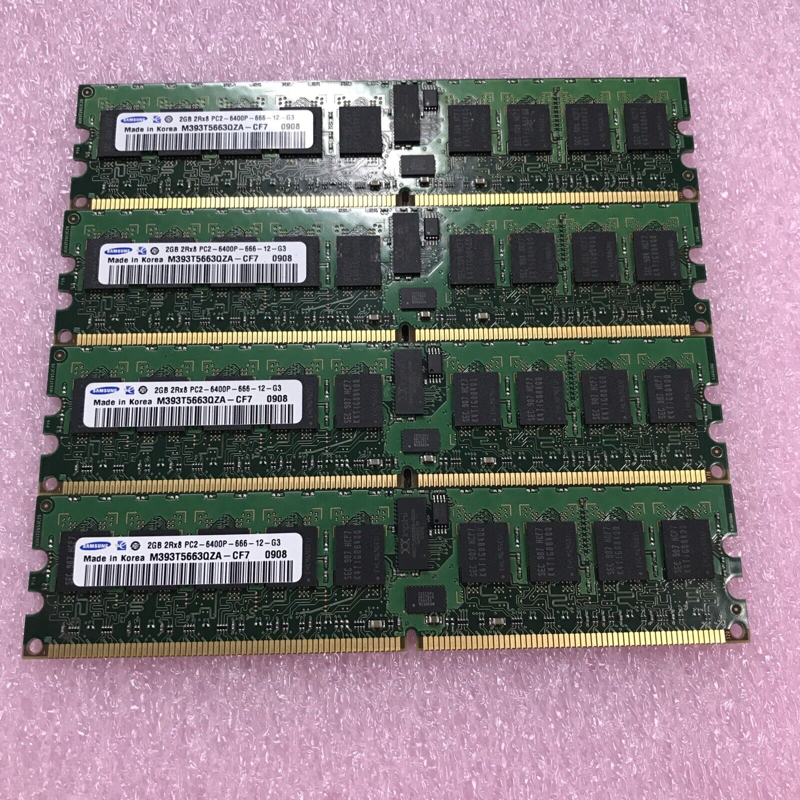 Samsung 8GB Kit 4x2GB 2Rx8 PC2-6400P-666-G3 Server Ram M393T5663QZA