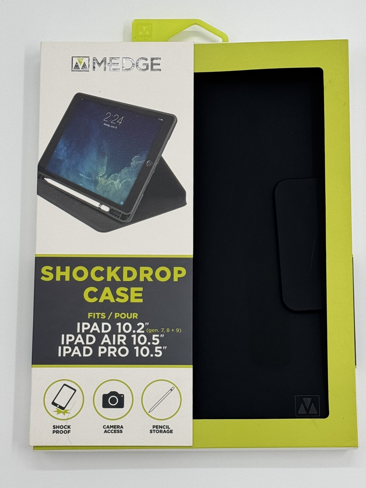 Medge  Slim Line Case Fits Ipad 10.2 Ipad Air 10.5 Ipad Pro 10.5 (LOC BK-BD)