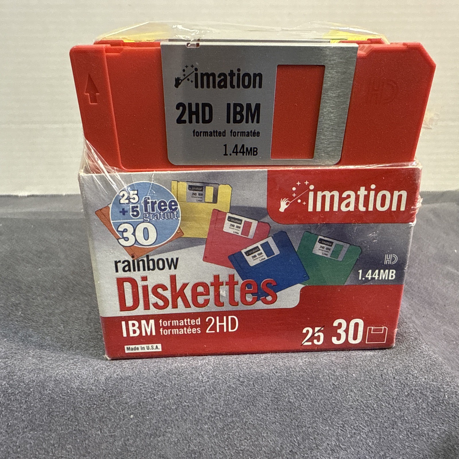 Vintage 2002 Imation Rainbow 3.5” Floppy Disks  30 Pack Only 28 With Random Disk