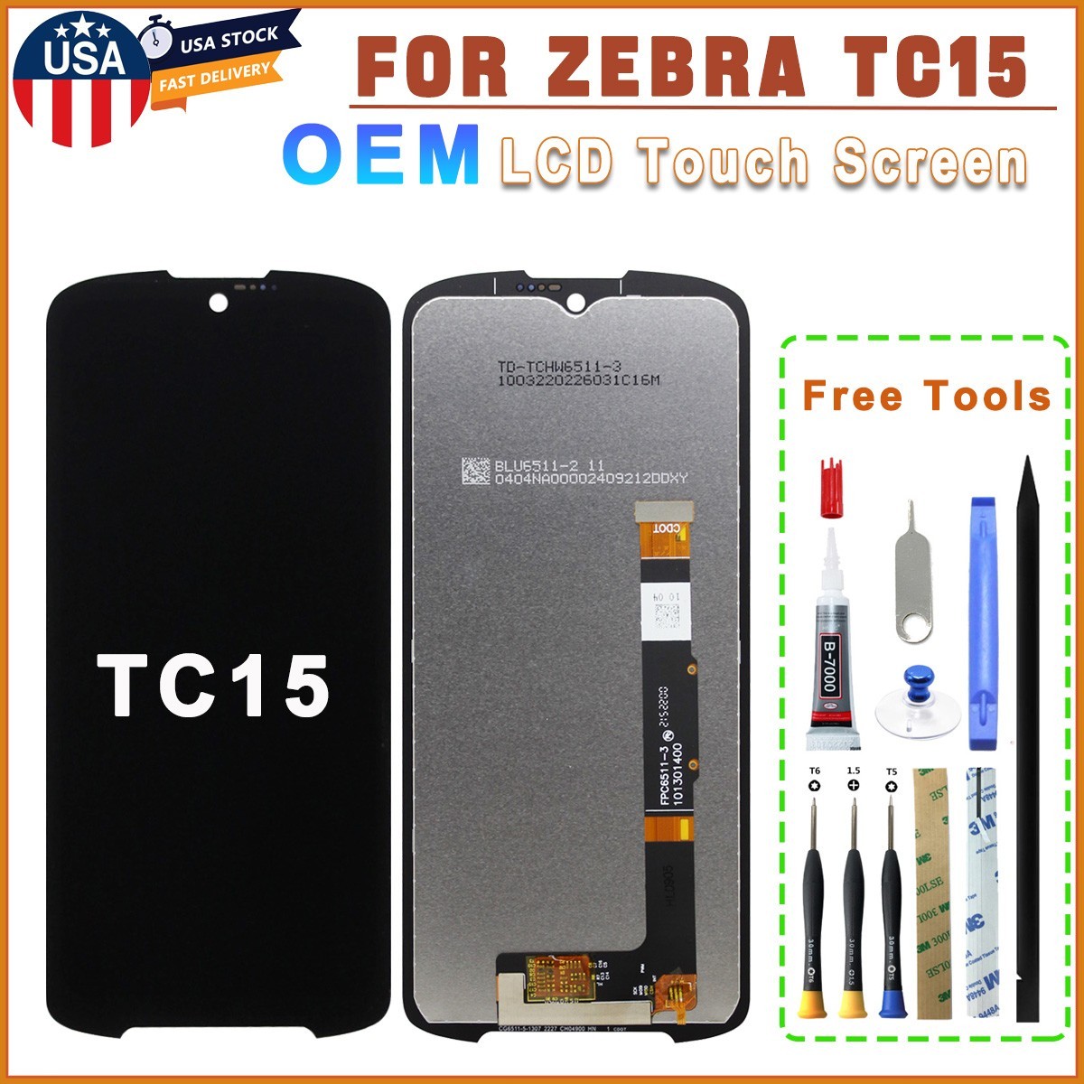 🔥 Original LCD Module Display Touch Screen Digitizer For Zebra TC15 Scanner 🔥