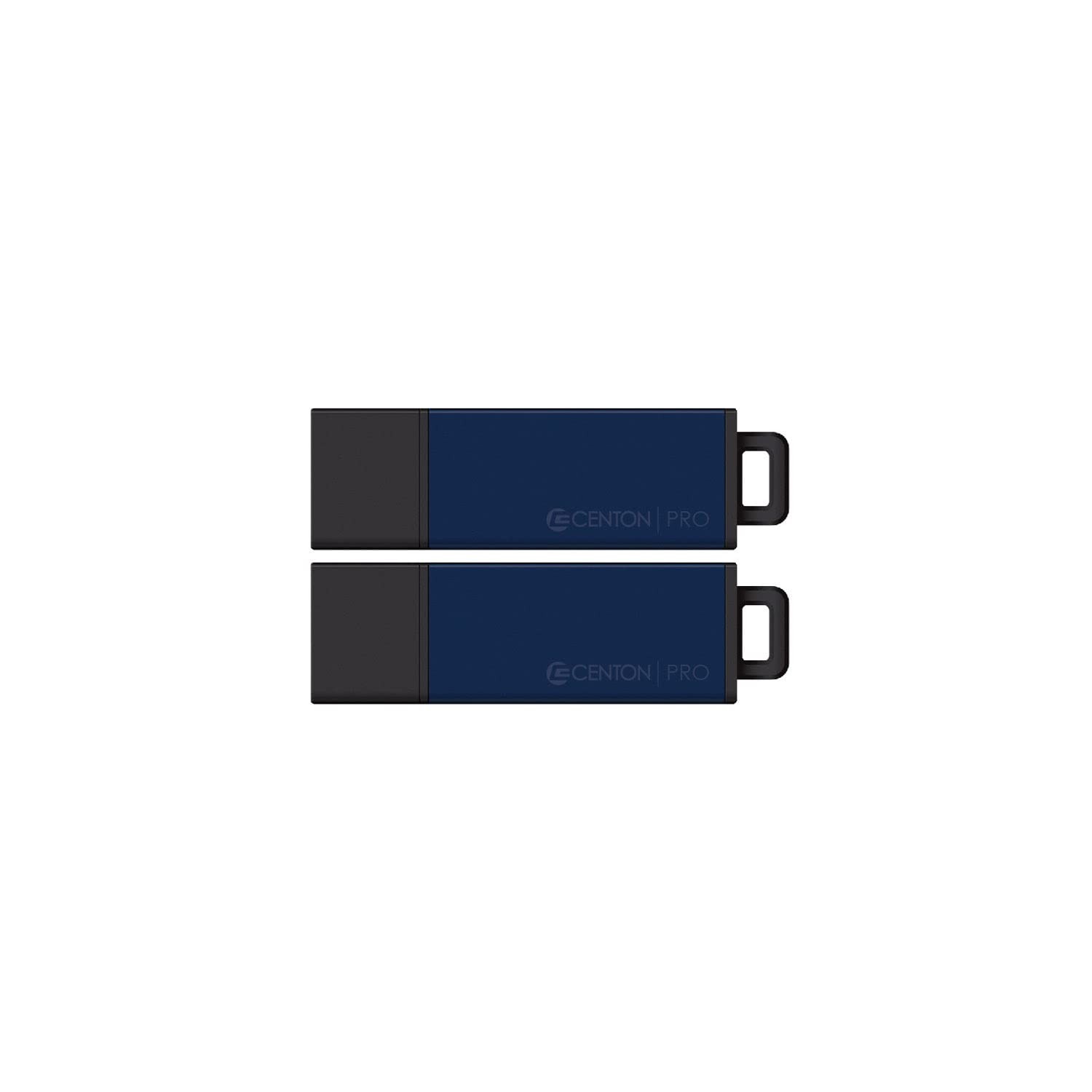 Centon DataStick Pro2 USB 2.0 Flash Drive 64GB x 2, Blue 64 GB,