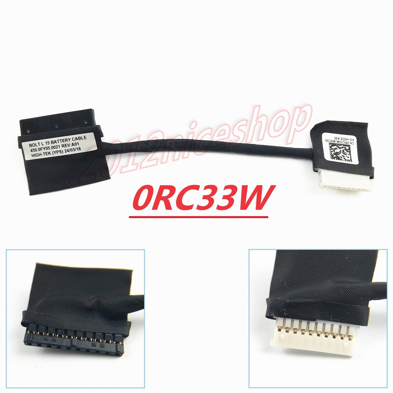 OEM 0RC33W RC33W For DELL Latitude 3400 3500 Battery Connector Cable Wire Line