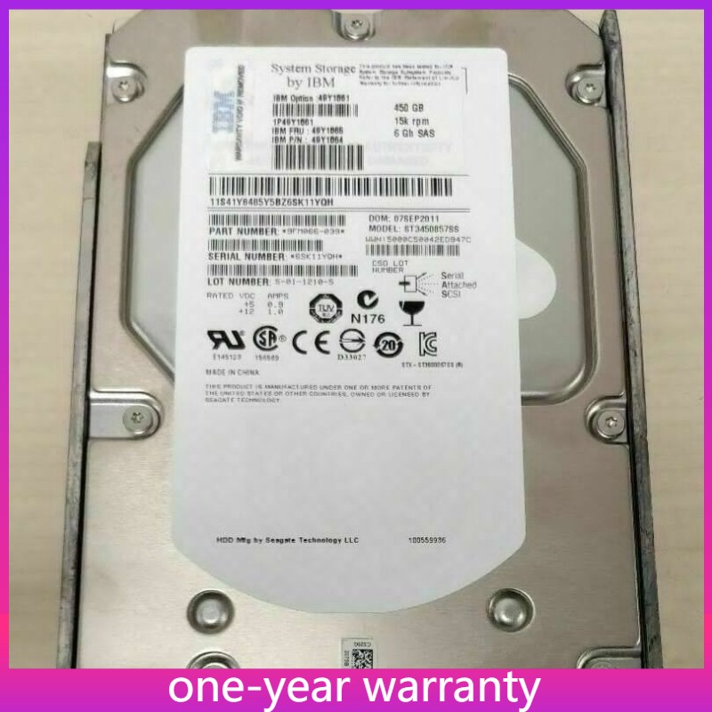 IBM 49Y1864 49Y1861 49Y1865 450GB 15K SAS 6G 3.5" HDD Hard Drive