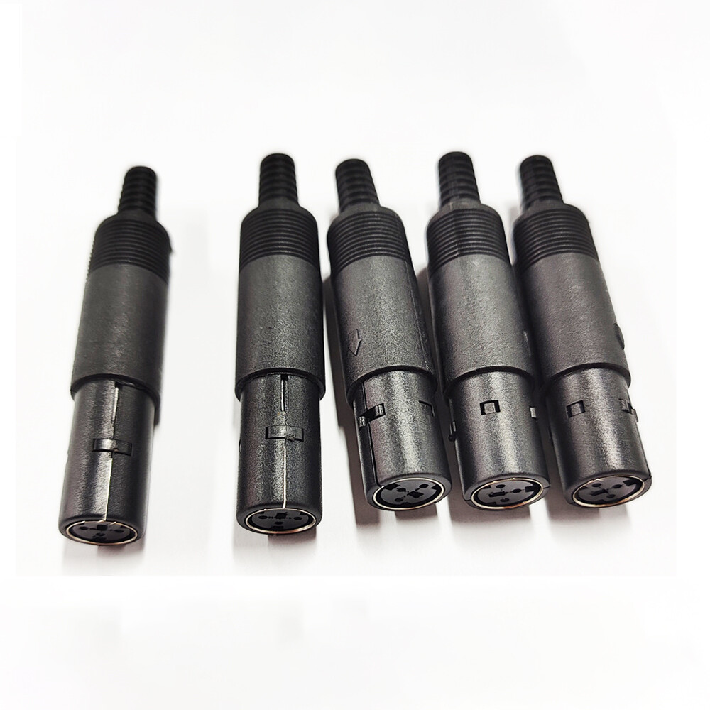 5PCS Mini DIN Plug Jack Connector with Black ABS Plastic Handle 3pin to 8pin