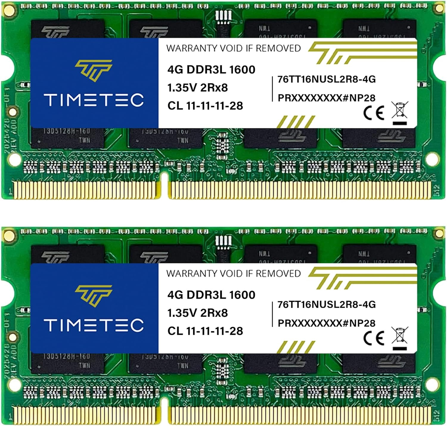 8GB Kit(2X4Gb) DDR3L / DDR3 1600Mhz PC3L-12800 / PC3-12800 Non-Ecc Unbuffered 1.