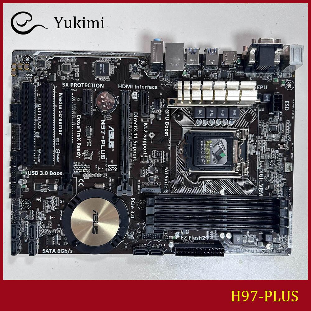 FOR ASUS H97-PLUS LGA 1150 VGA DVI HDMI 32GB ATX Motherboard Test OK