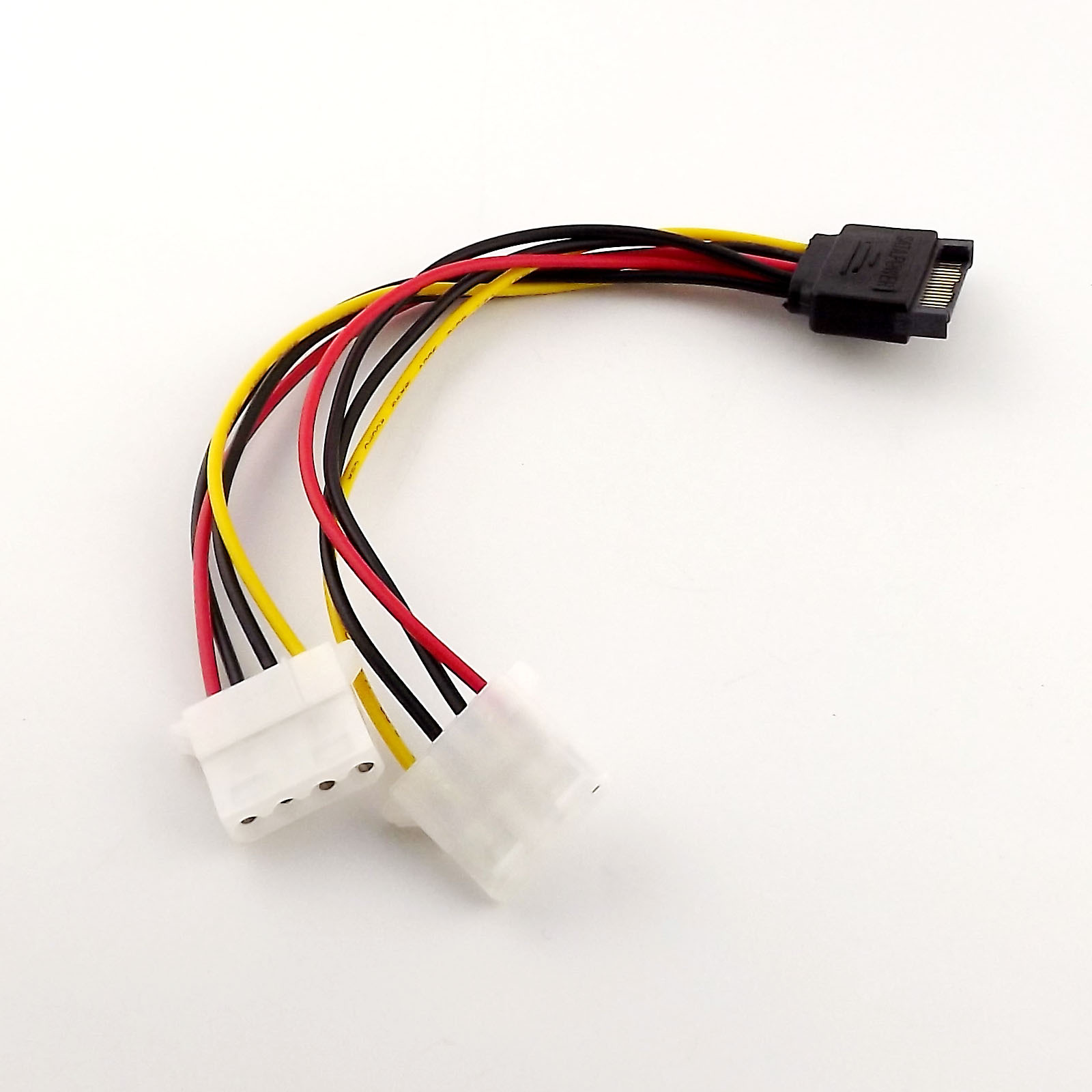 10x 15Pin SATA Male to Dual 4Pin Molex IDE Female Y Splitter Power Adapter Cable