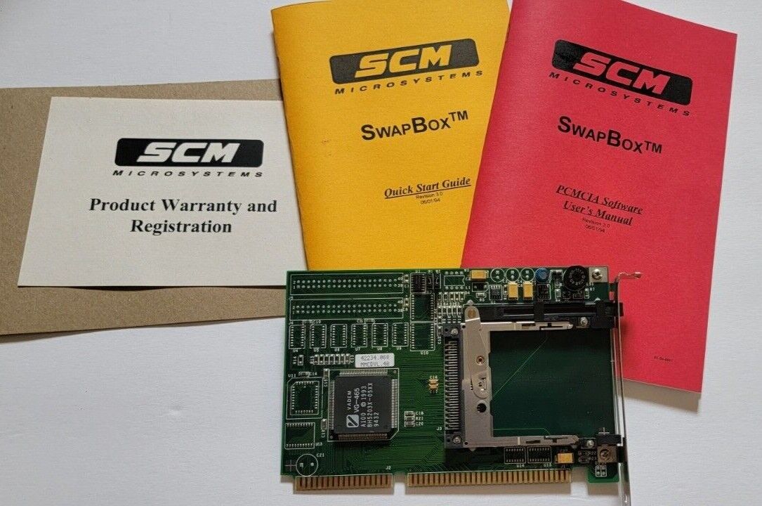 Vintage SMC Microsystems PCMCIA  SwapBox Internal 16 bit ISA Card