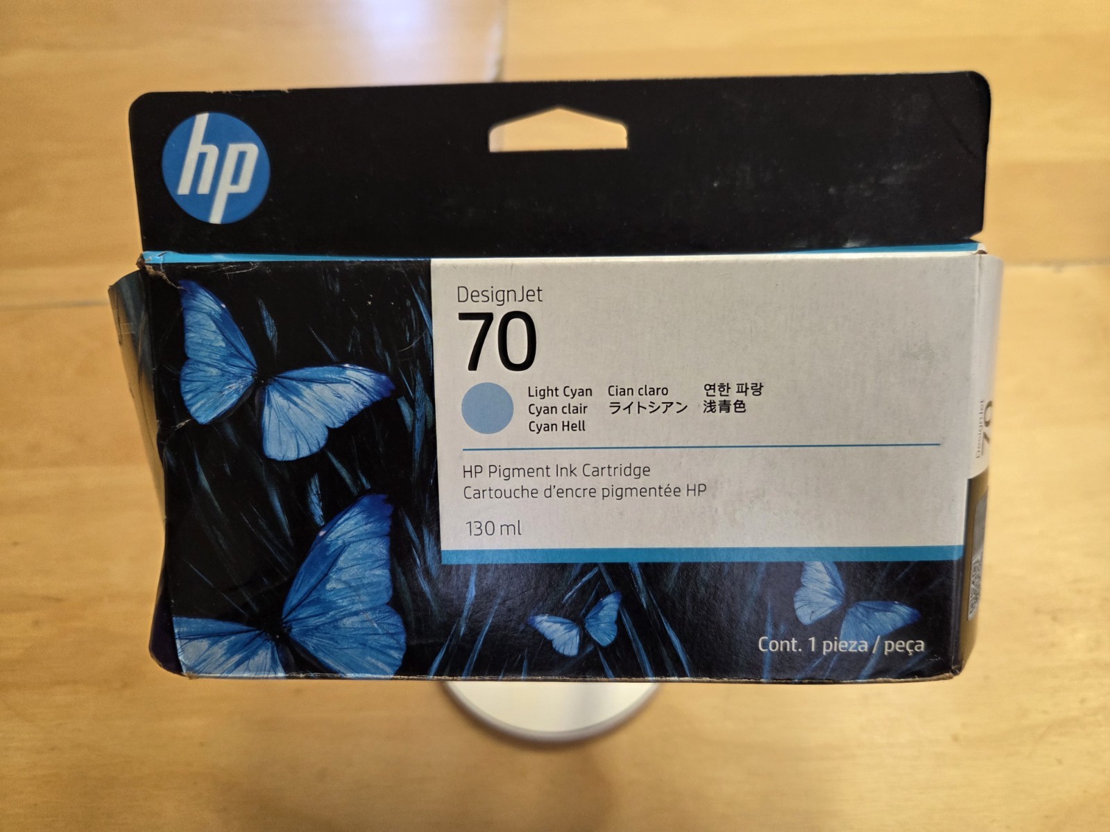 HP 70 C9390A Genuine DesignJet Light Cyan 130ml Ink Cartridge New Exp 11/2026