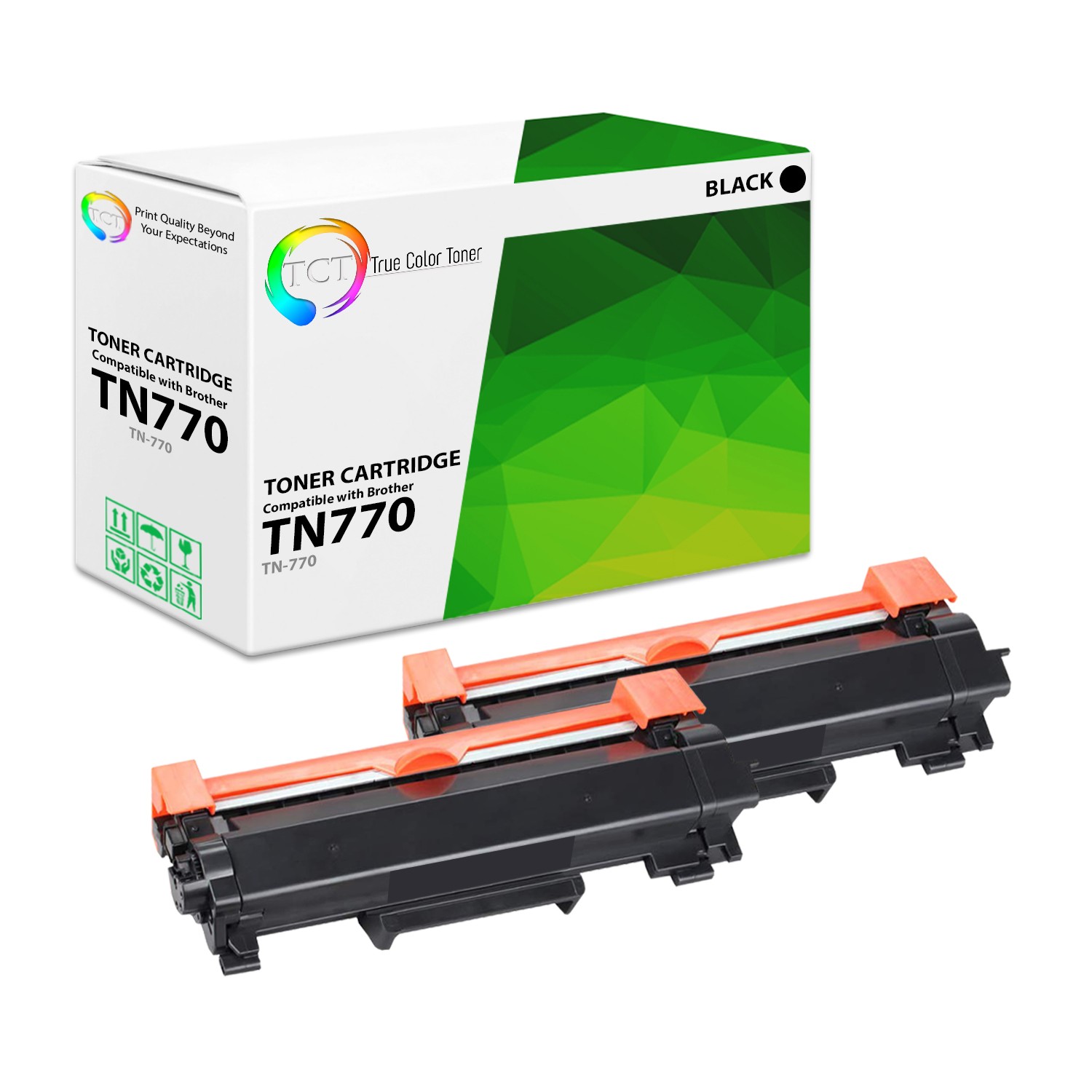 2Pk TCT TN770 TN-770 Super HY For Brother MFC-L2750DW HL-L2370DW Compatible
