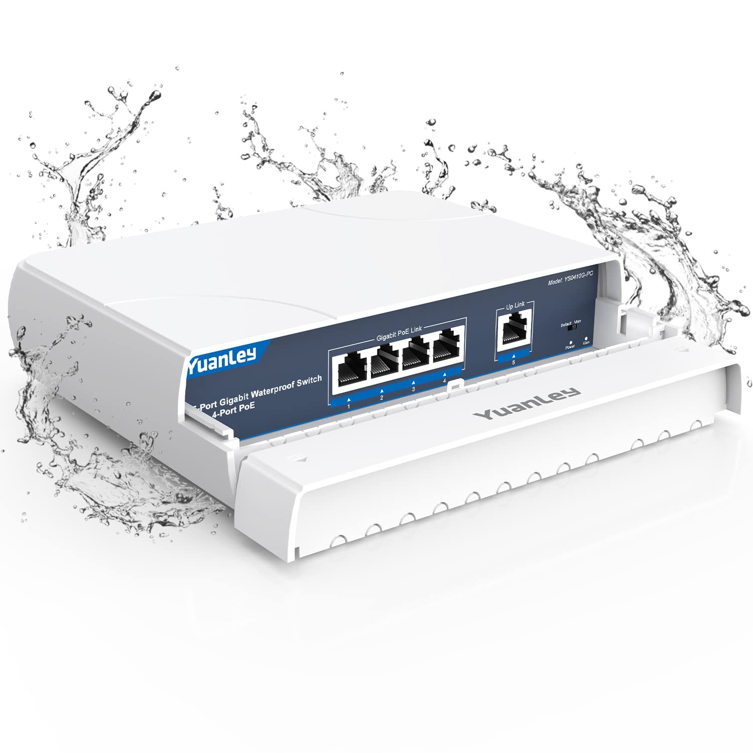 4-Port PoE Switch Gigabit- Waterproof Outdoor Ethernet Unmanaged Network Swit...