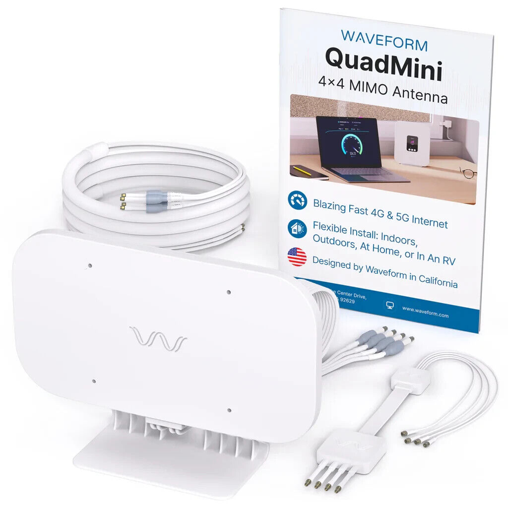 Waveform QuadMini: Low-Profile Omni 4x4 MIMO Antenna Kit LIGHTLY USED