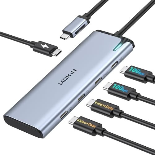 USB C Splitter for Dual Monitors 4K@60Hz DP Alt Mode Laptop Hub