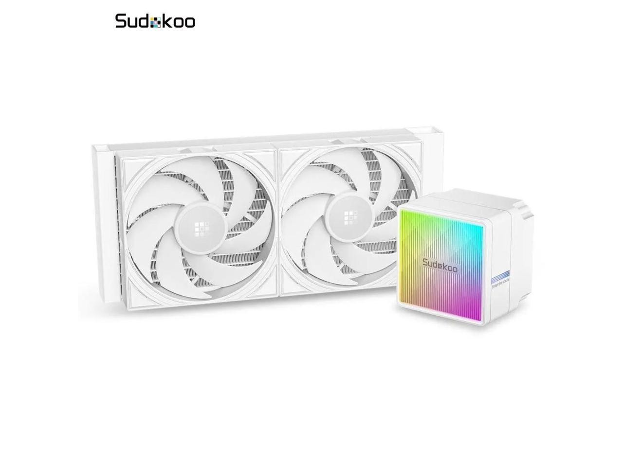 Sudokoo NEXAURA 240 White Liquid CPU Cooler: 240mm AIO CPU Cooler with PWM Pump