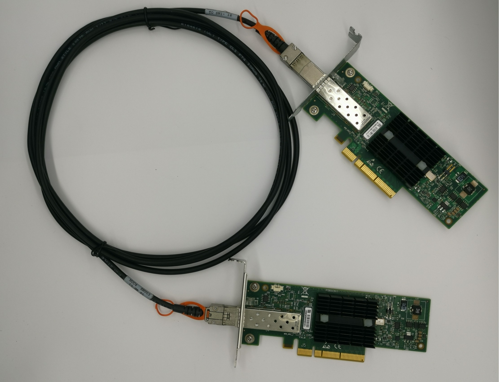 2PCS MNPA19-XTR 10GB Mellanox ConnectX-2 10Gbe Network Card with 3m SFP+ Cable