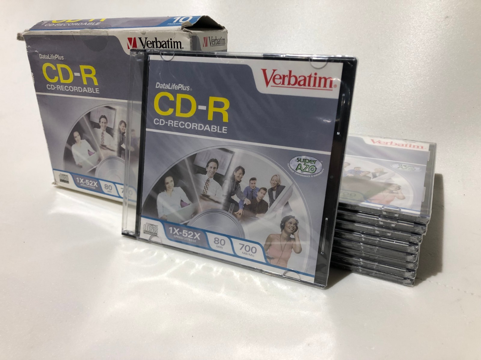 9x - Verbatim CD-R Data Life Plus Super Azo High Speed 52X 80 Min 700 MB - NEW