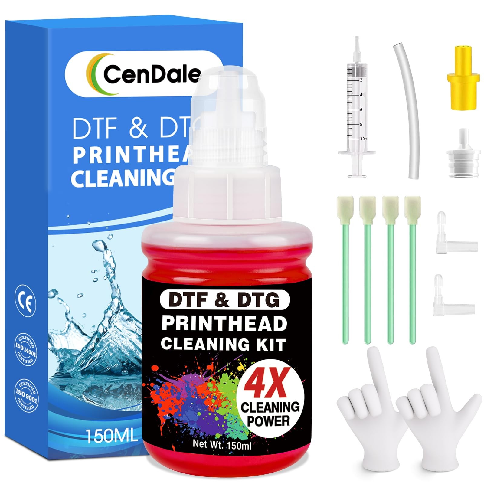 Upgraded DTF Cleaning Kit - 150ML DTF Printer Head Cleaner, 4X Powerful Print...