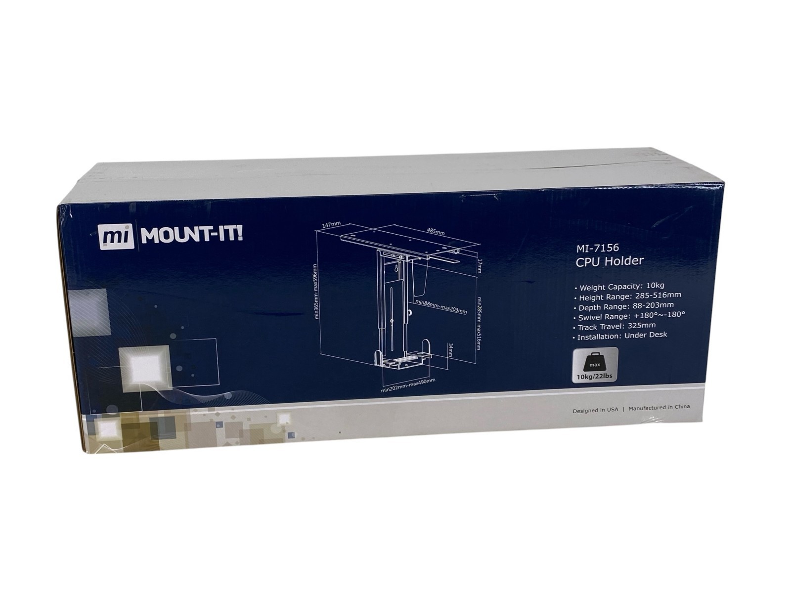 Mount-It MI-7156 CPU Under Desk Mount Computer Tower Holder - New