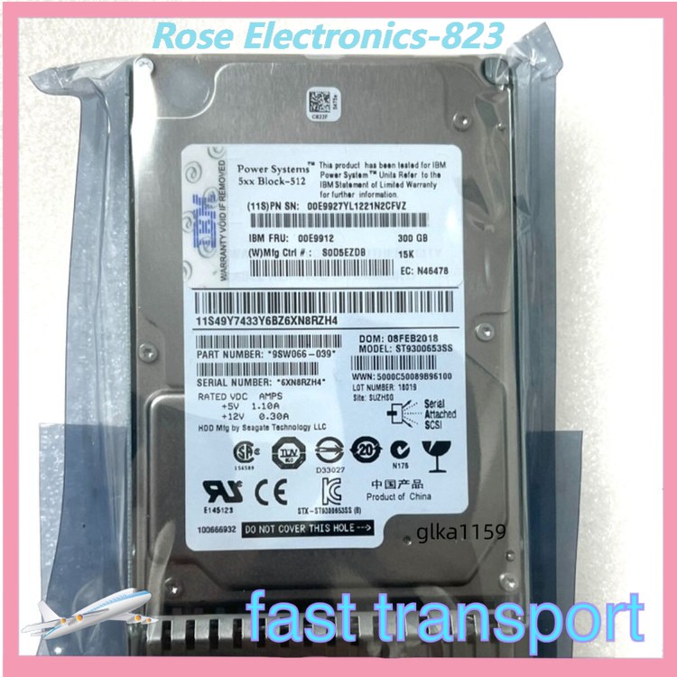00E9912  NEW IBM 00E9927 300GB 15K RPM 2.5" SAS 6Gbps SFF HDD Hard Drive