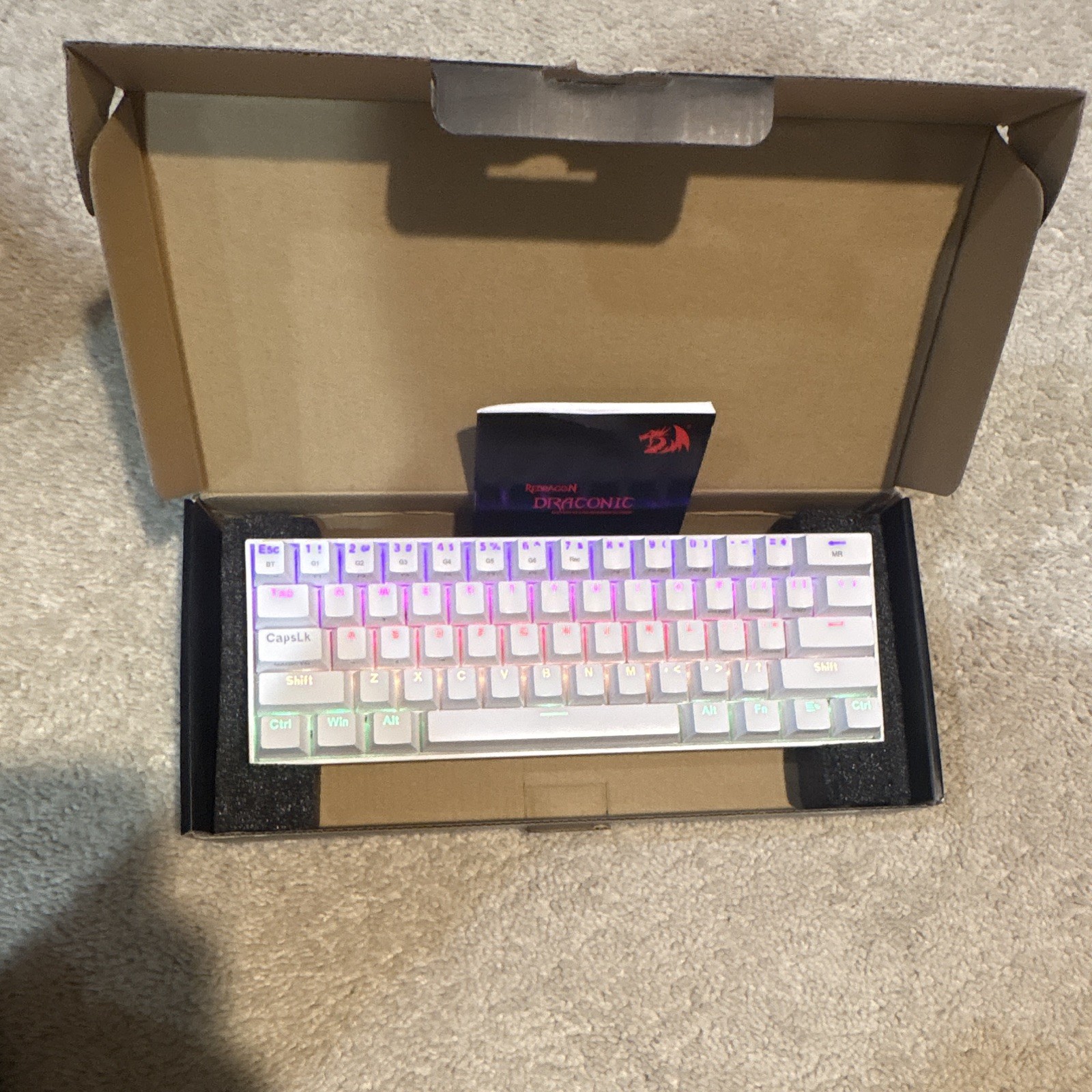 Redragon Draconic K530 Compact Wired White Backlit Keyboard English QWERTY