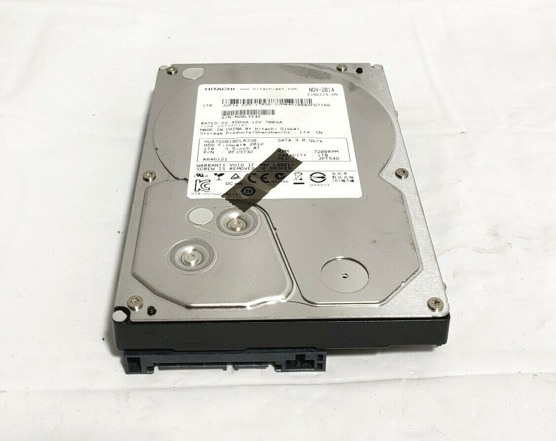 Hitachi HUA722010CLA330 0F19732 1.0TB 3.5" Sata HD used.