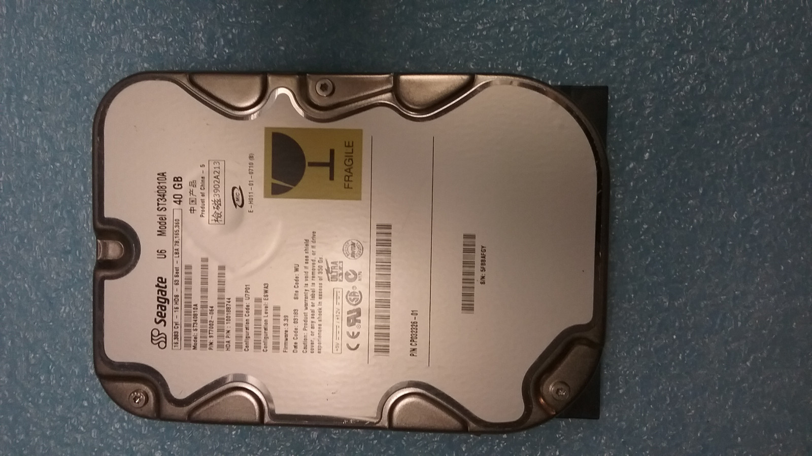 Seagate U Series 6 U6 ST340810A 40GB ATA IDE Hard Drive