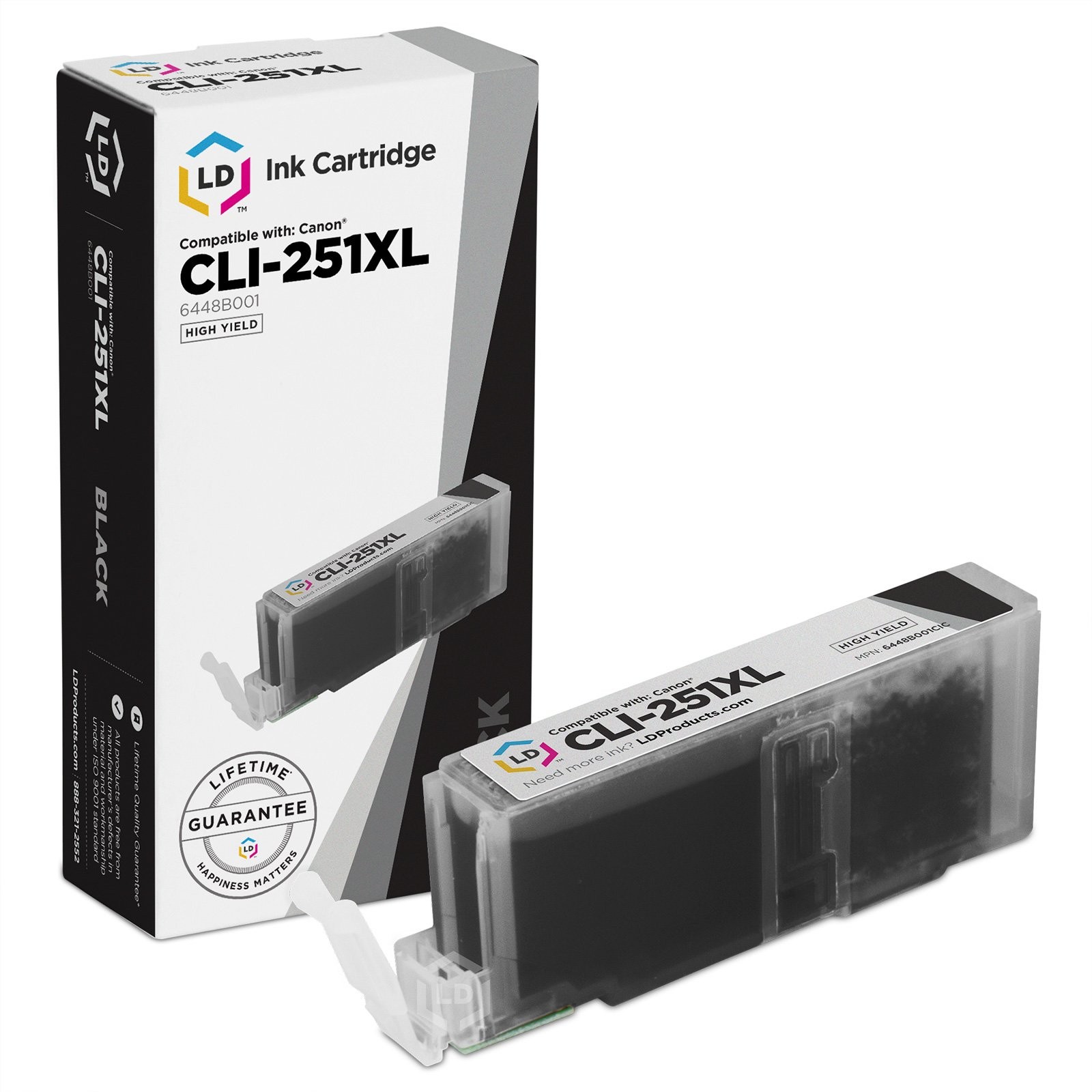 LD 6448B001 CLI251XLBk CLI251 Black Ink Cartridge for Canon Printer