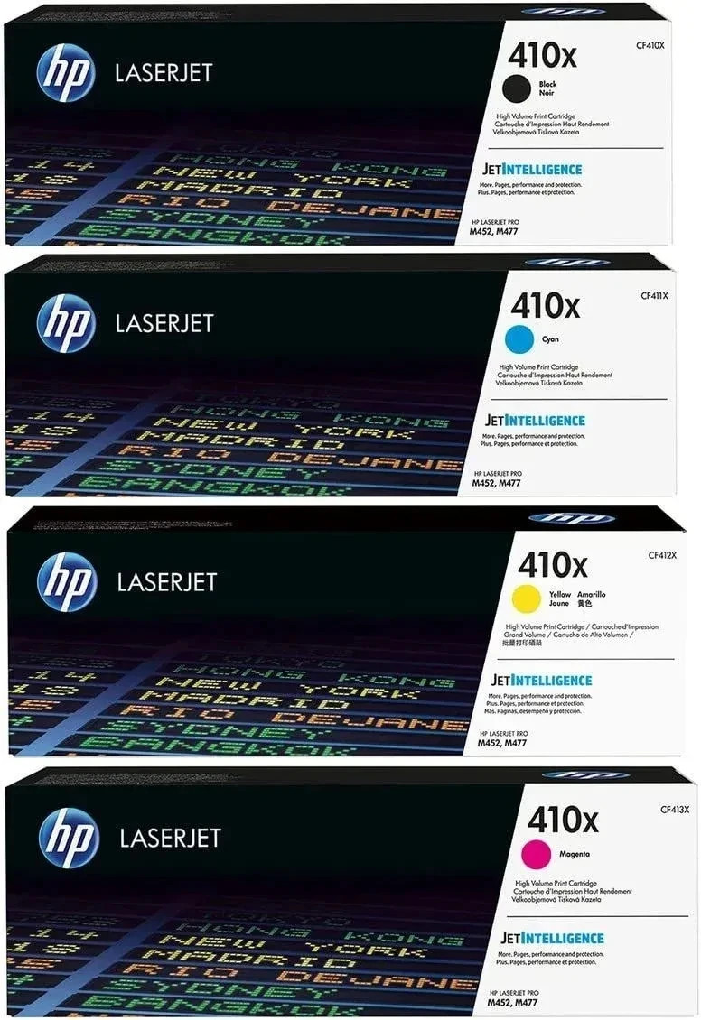 HP 410X High Yield Toner Set (CF410X CF411X CF412X CF413X )CMYK