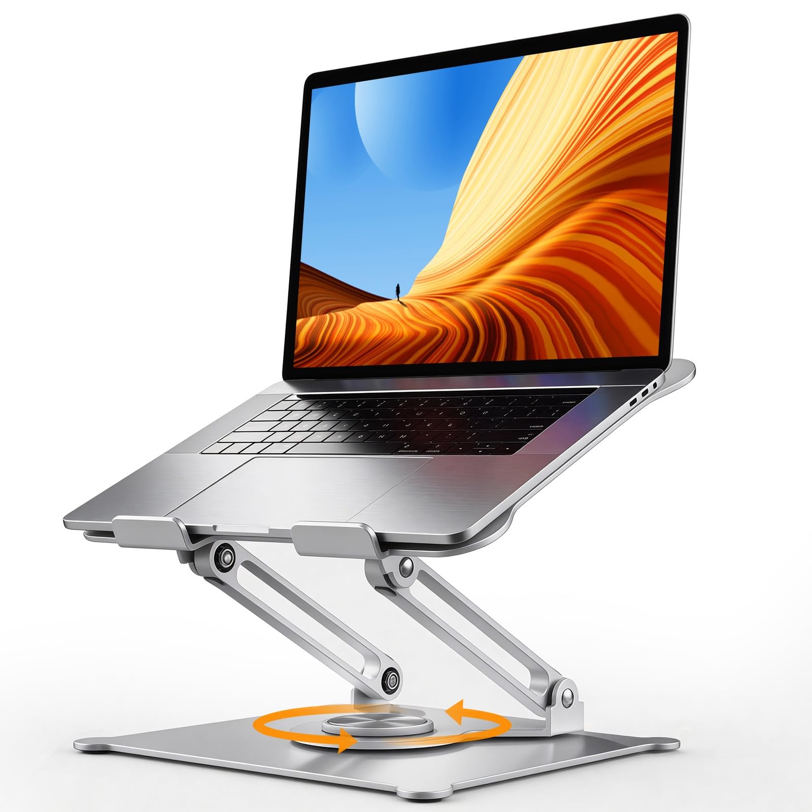 Adjustable Laptop Stand 360 Rotating Base Ergonomic Computer Riser Desk Home