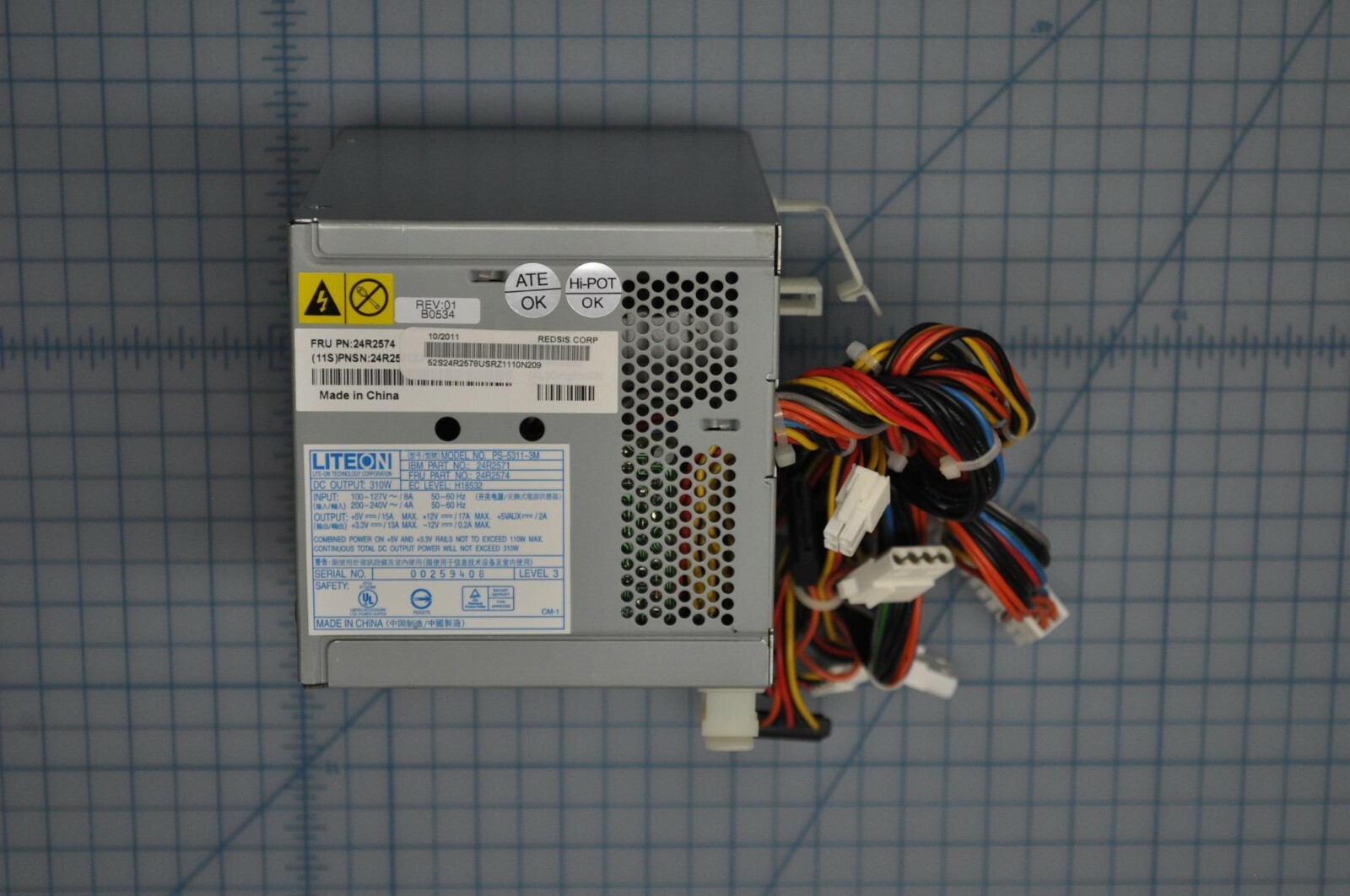 IBM Thinkcentre 310W ATX Power Supply, # 24R2574 24R2571 24R2574 PS-5311-3M