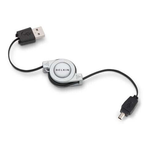 Belkin 2.6 ft 4-Pin Mini-B Retractable USB 2.0 Cable Digital Camera MP3