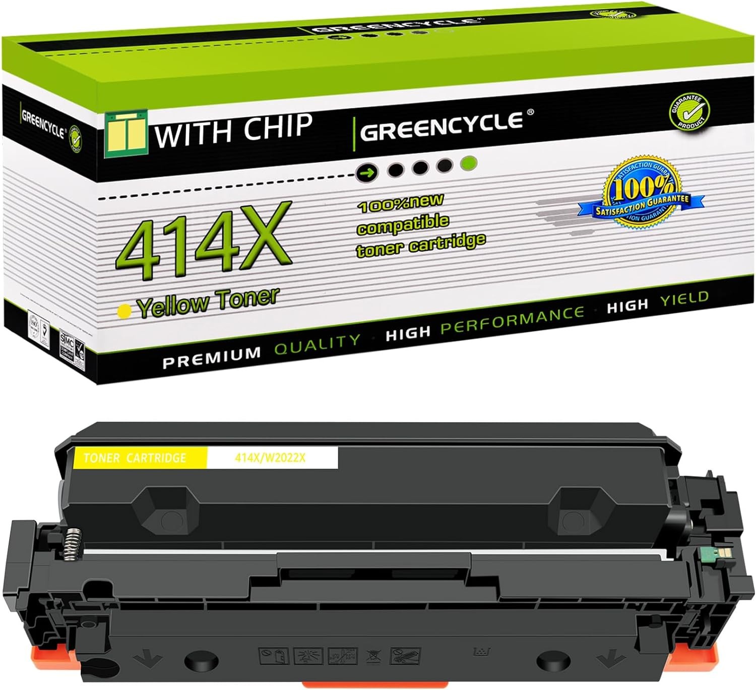 1/2/3/4PK W2022X 414X Yellow Toner Cartridge for HP Laserjet Pro M454dn M454dw