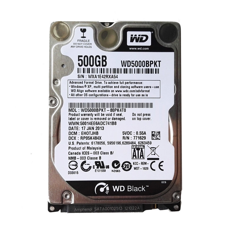 Western Digital 500GB WD5000BPKT 7200RPM 16MB SATA 2.5" Internal HDD Hard Drive