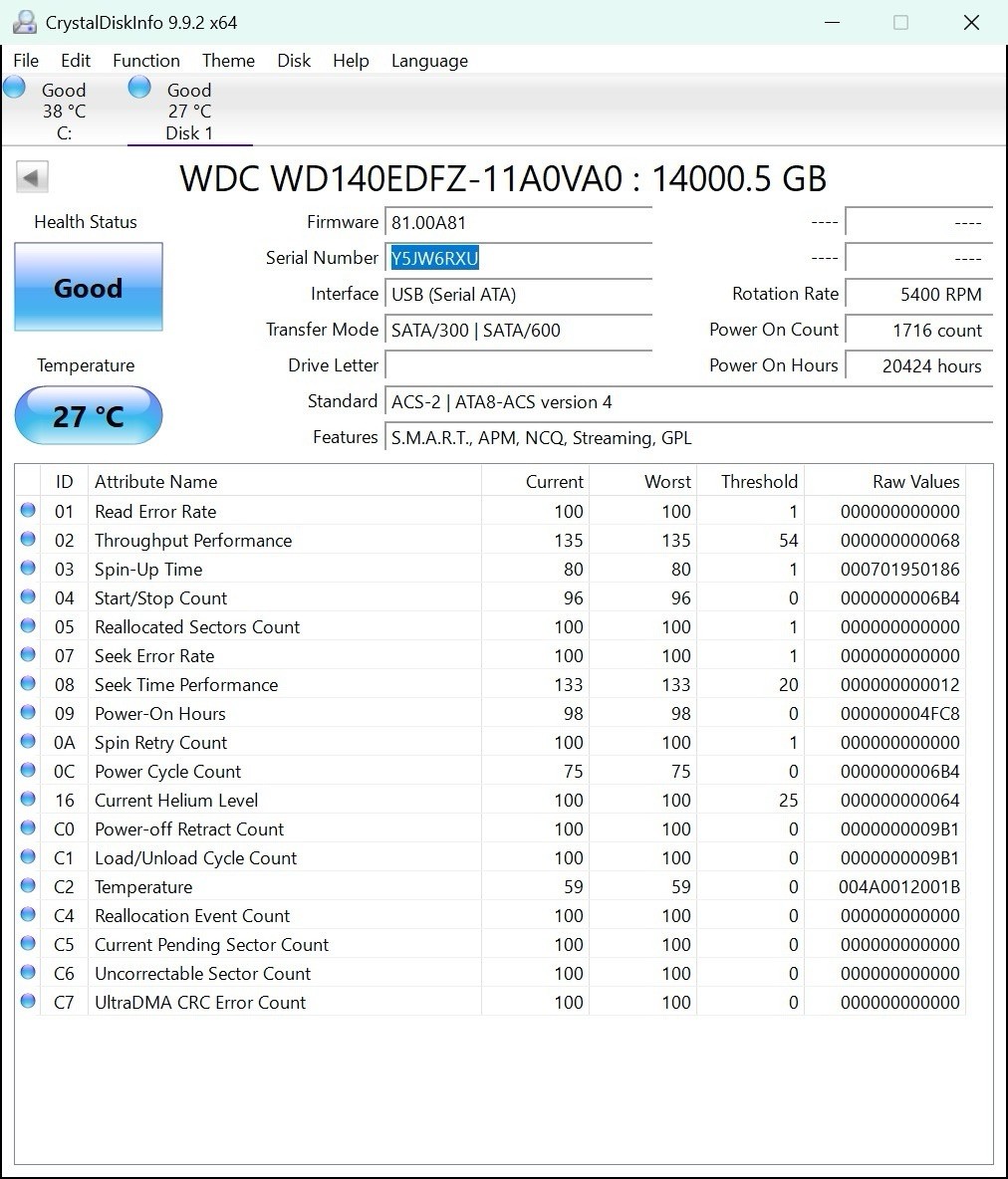Western Digital WD140EDFZ 14TB 3.5in SATA III 5400RPM Internal Desktop HDD