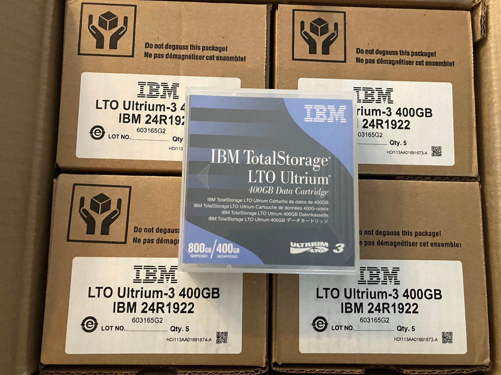 NEW IBM LTO-3 ULTRIUM 400GB/800GB DATA TAPE CARTRIDGES IN A 20 LOT-IBM# 24R1922