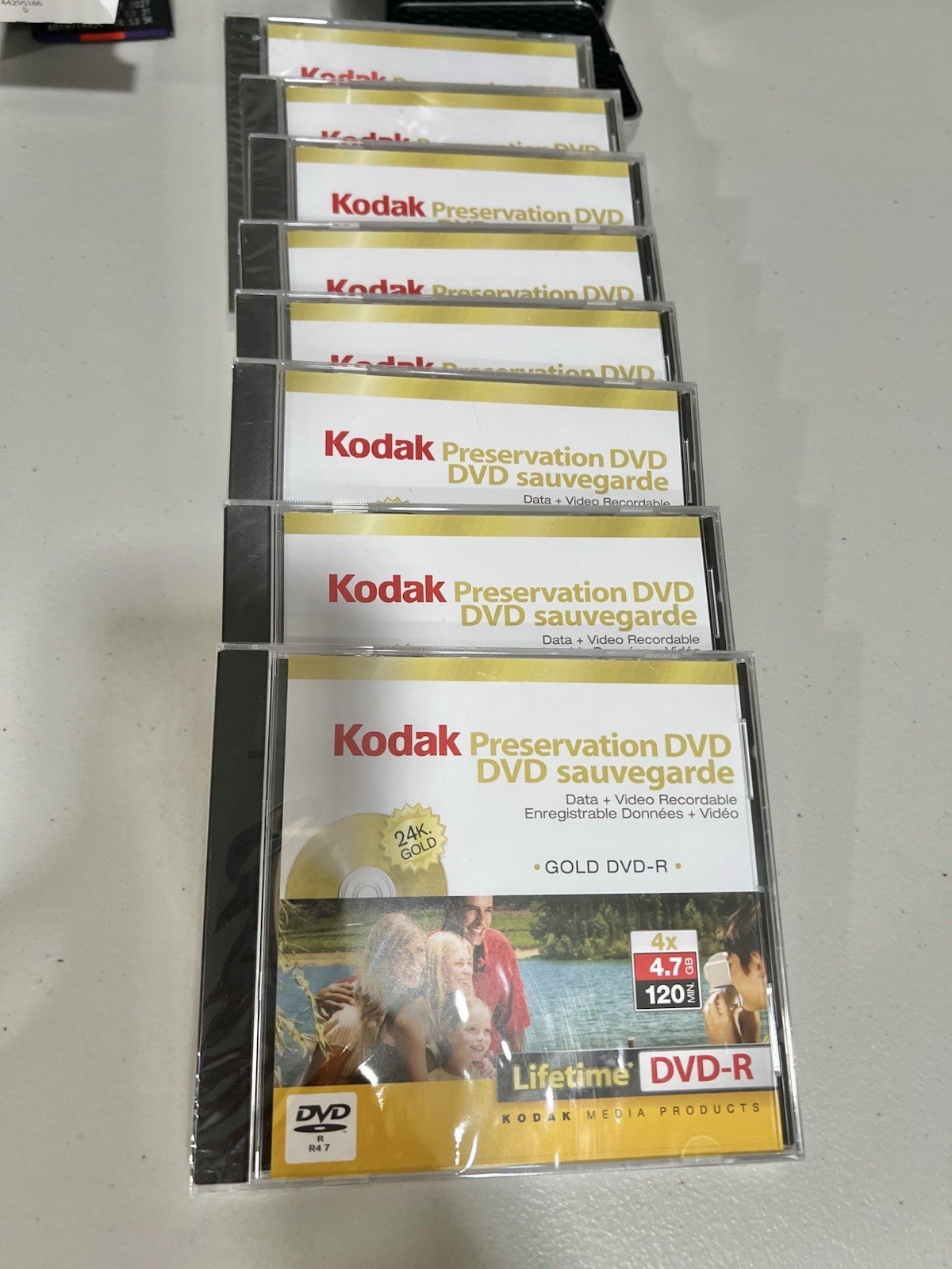 Lot Of 8 Kodak 24K Gold Preservation 4X 4.7GB 120min Dvd-R New And Sealed