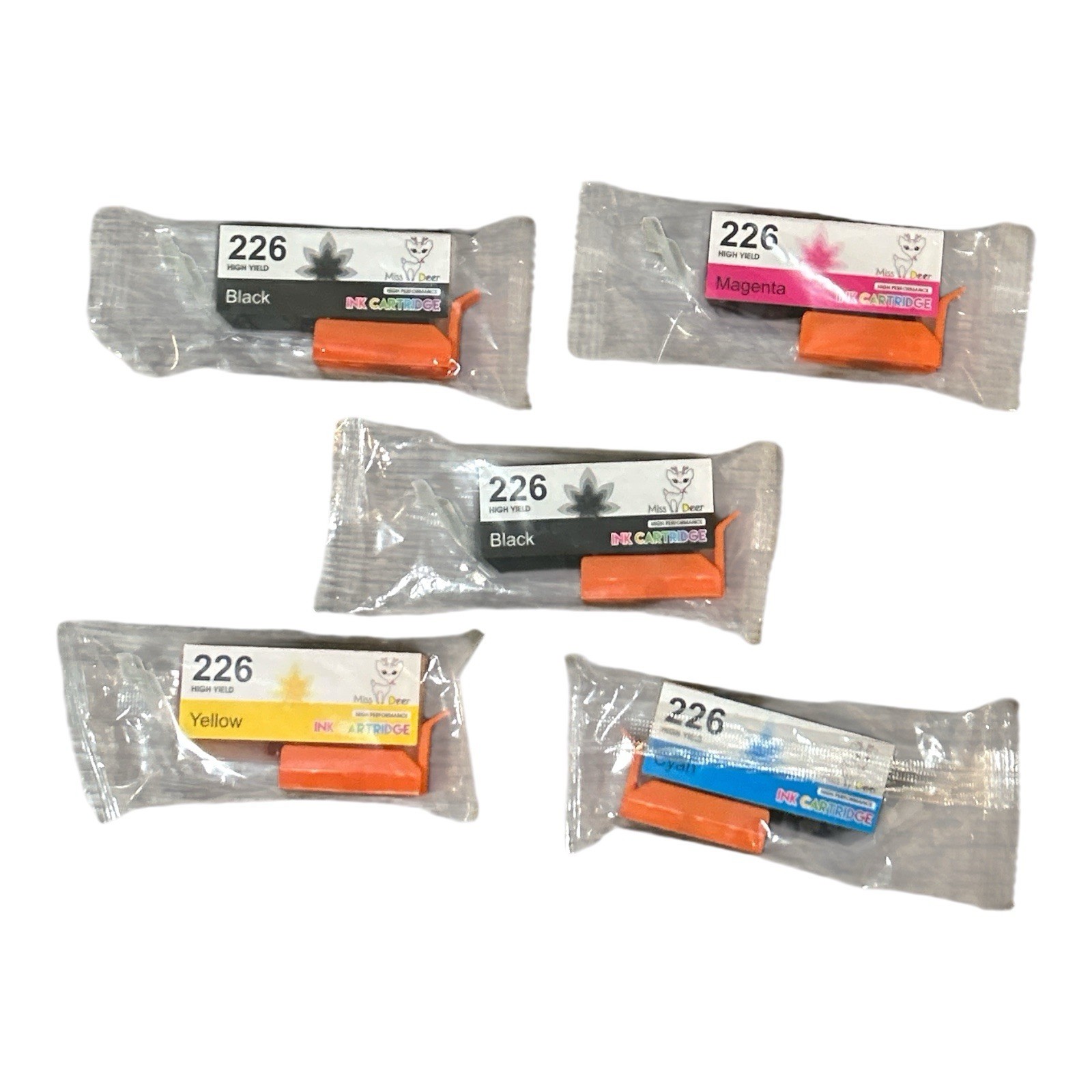 226 Ink Cartridges Magenta Cyan 2 Black Yellow  Sealed Pkg 5