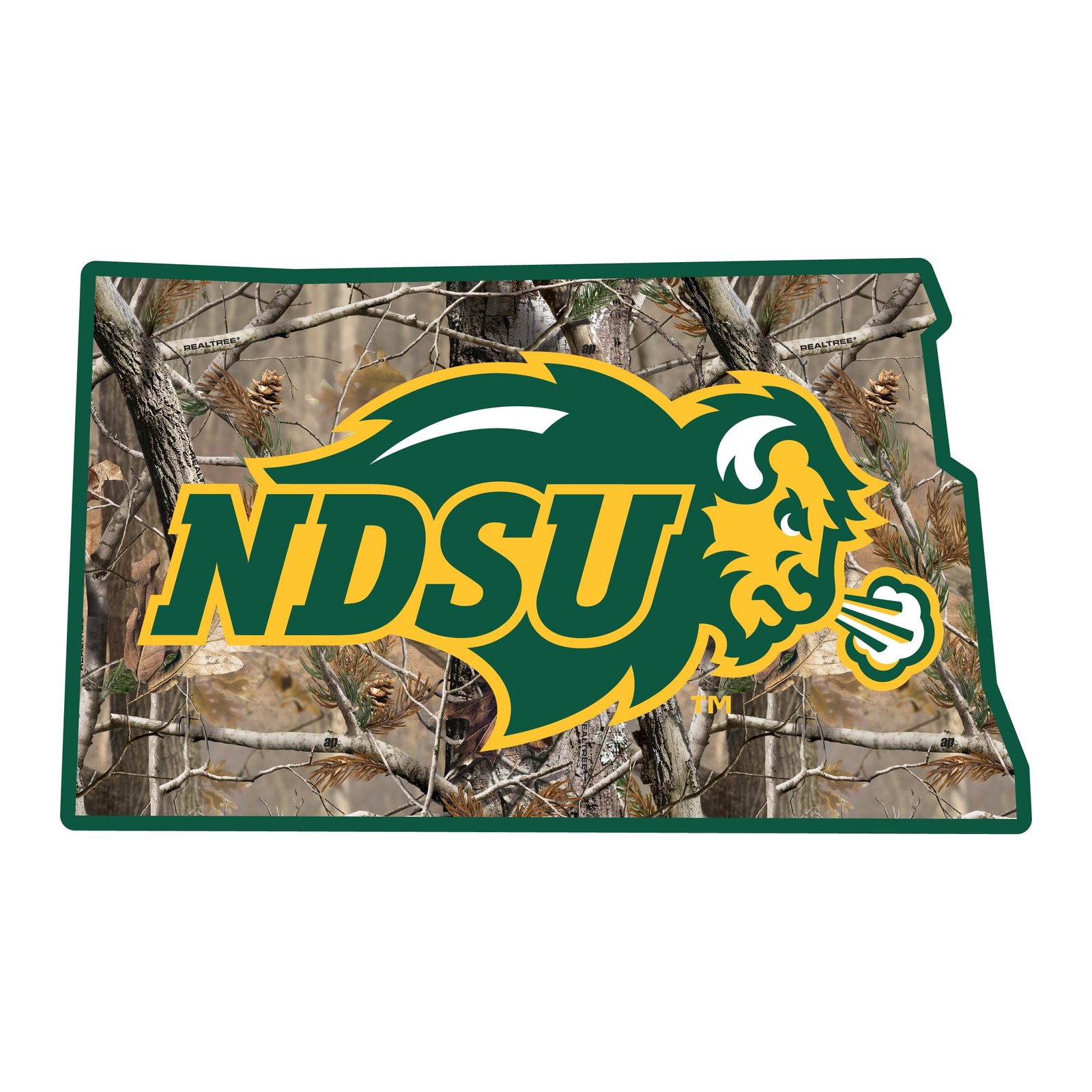 North Dakota State Bison Realtree Camouflage Sticker/Magnet