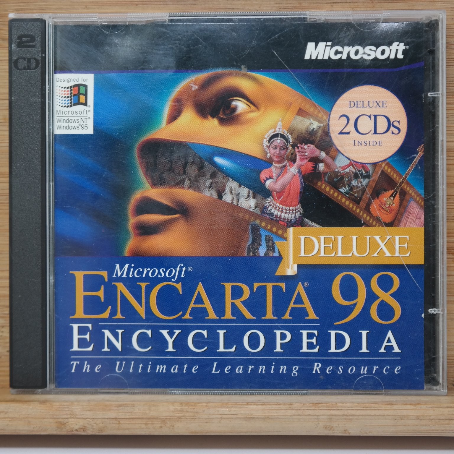 Microsoft Encarta 98 Encyclopedia Deluxe & Virtual Globe 99 PC Cd-rom Software
