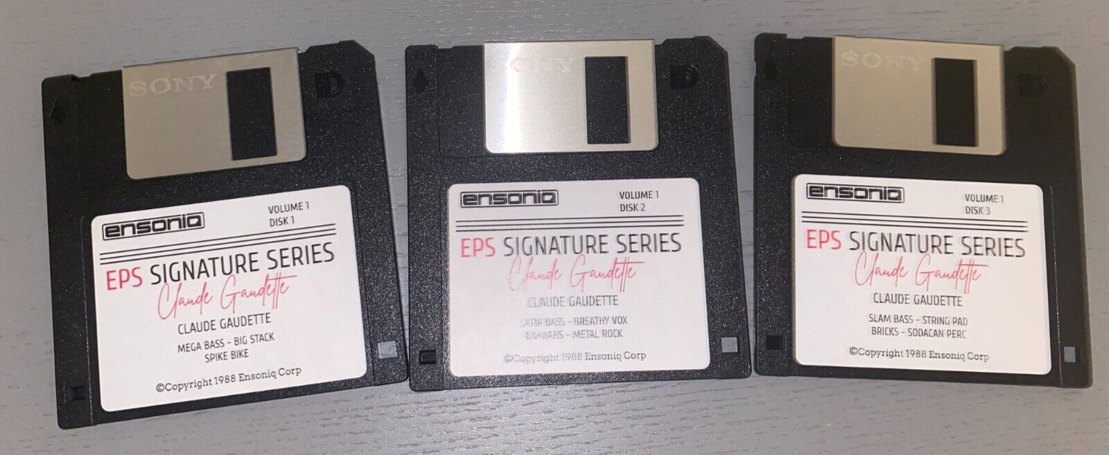 Ensoniq 3 Disk Library Set - CLAUDE GAUDETTE VOL #1 for ASR-10 EPS16+ TS-10 EPS