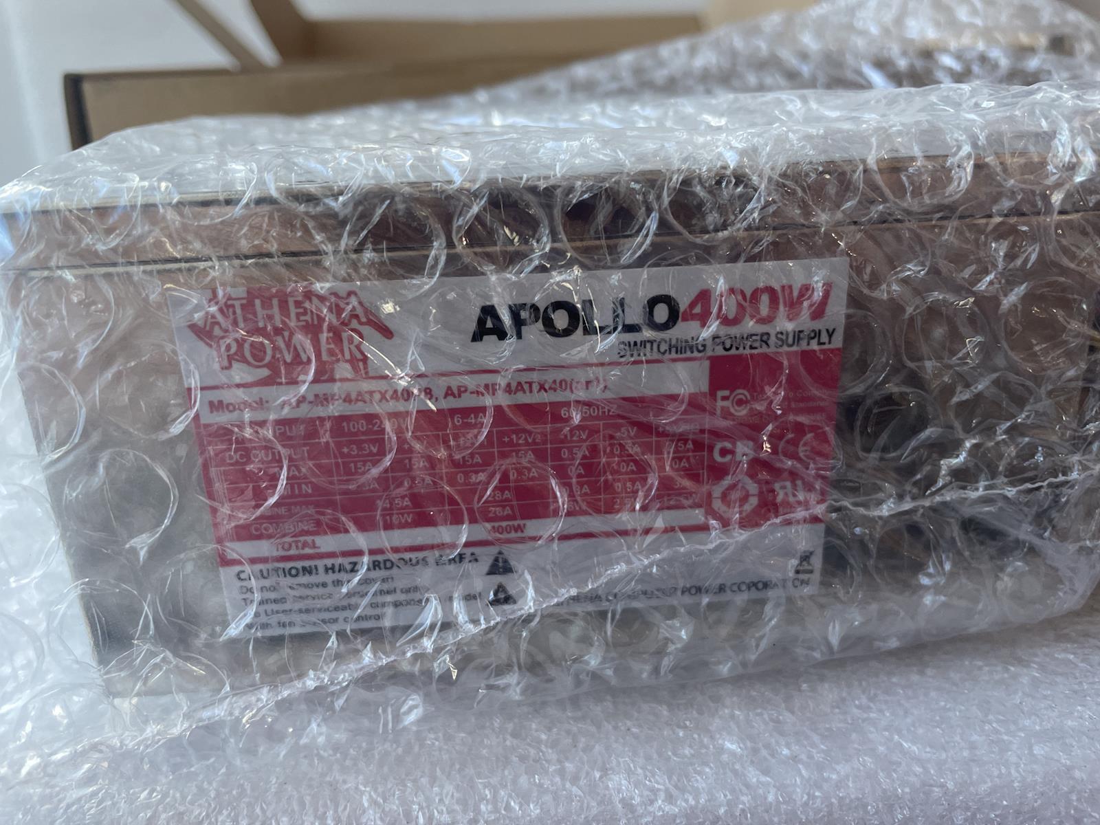ATHENA POWER AP-MP4ATX40P8 APOLLO 400W SWITCHING POWER SUPPLY, NEW