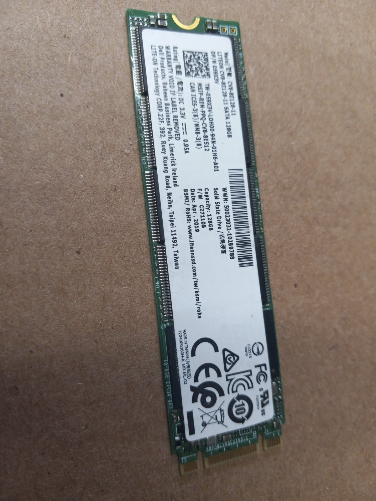 128GB Dell 059X3V LiteOn CV8-8E128-11 SATA M.2 PCI-Express 2280 SSD Festplatte