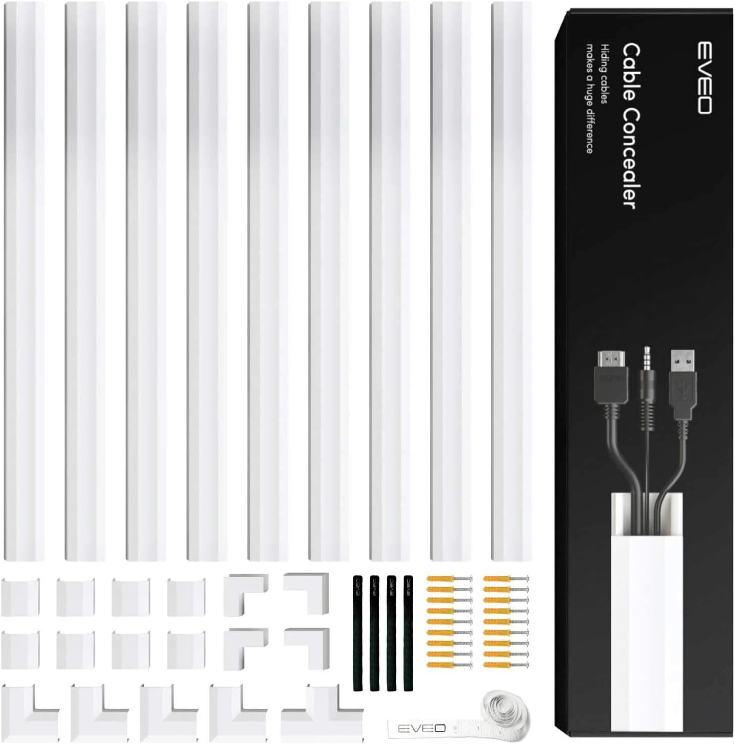 153In Cord Hider - Cord Covers for Wires on Wall, Cable Hider, Cable Cover - Cab